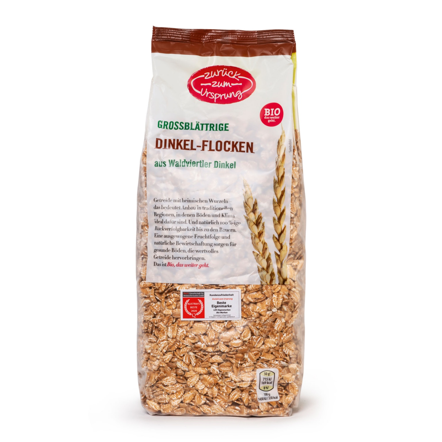 ZURÜCK ZUM URSPRUNG BIO-Flocken, Dinkelflocken Großblatt