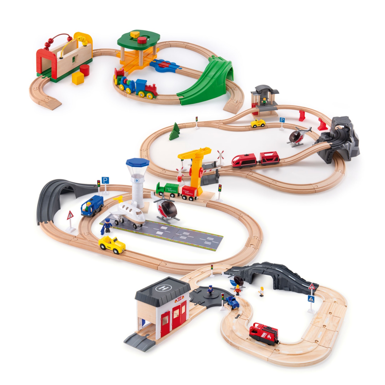 TOYLINO Holz-Eisenbahn / -Autobahn