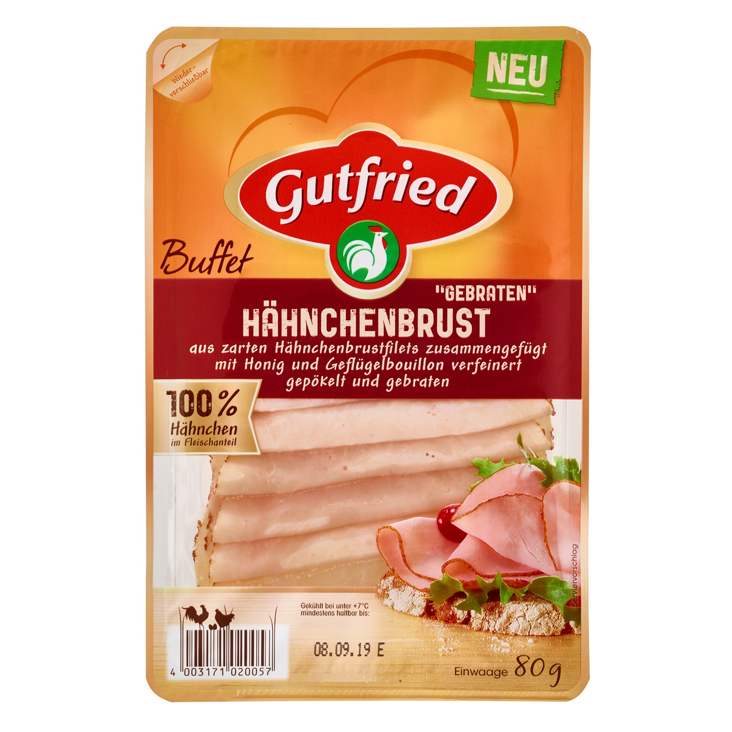 Gutfried Hähnchen-Buffet-Aufschnitt 80 g