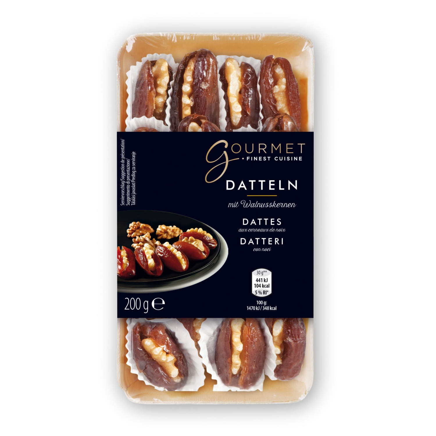 GOURMET Gefüllte Datteln, Walnusskern