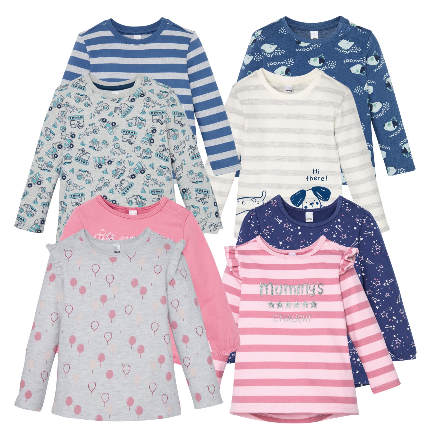 IMPIDIMPI Baby-Sweatshirt, Baumwolle (Bio), Doppelpkg.