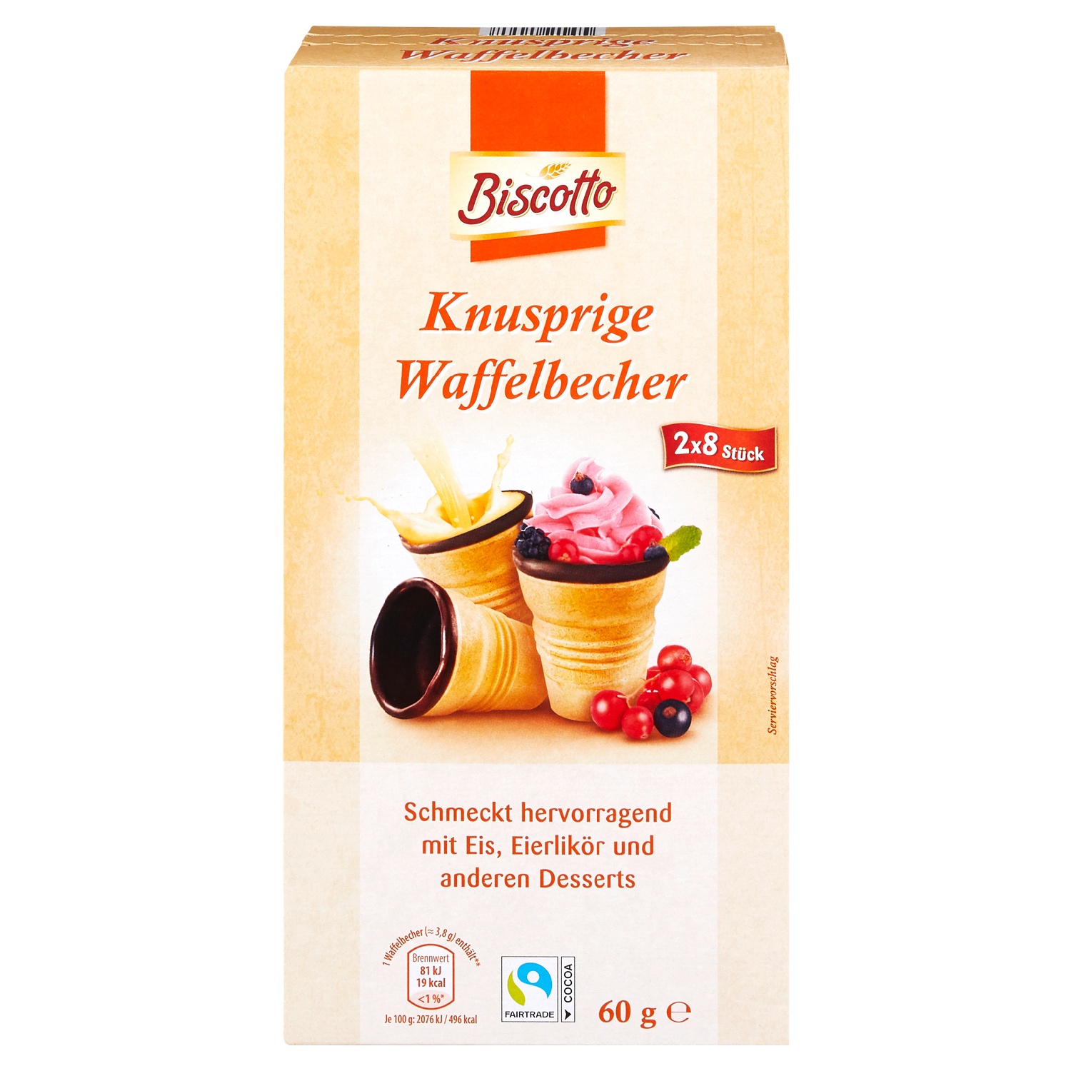 Biscotto Knusprige Waffelbecher 60 g | ALDI SÜD