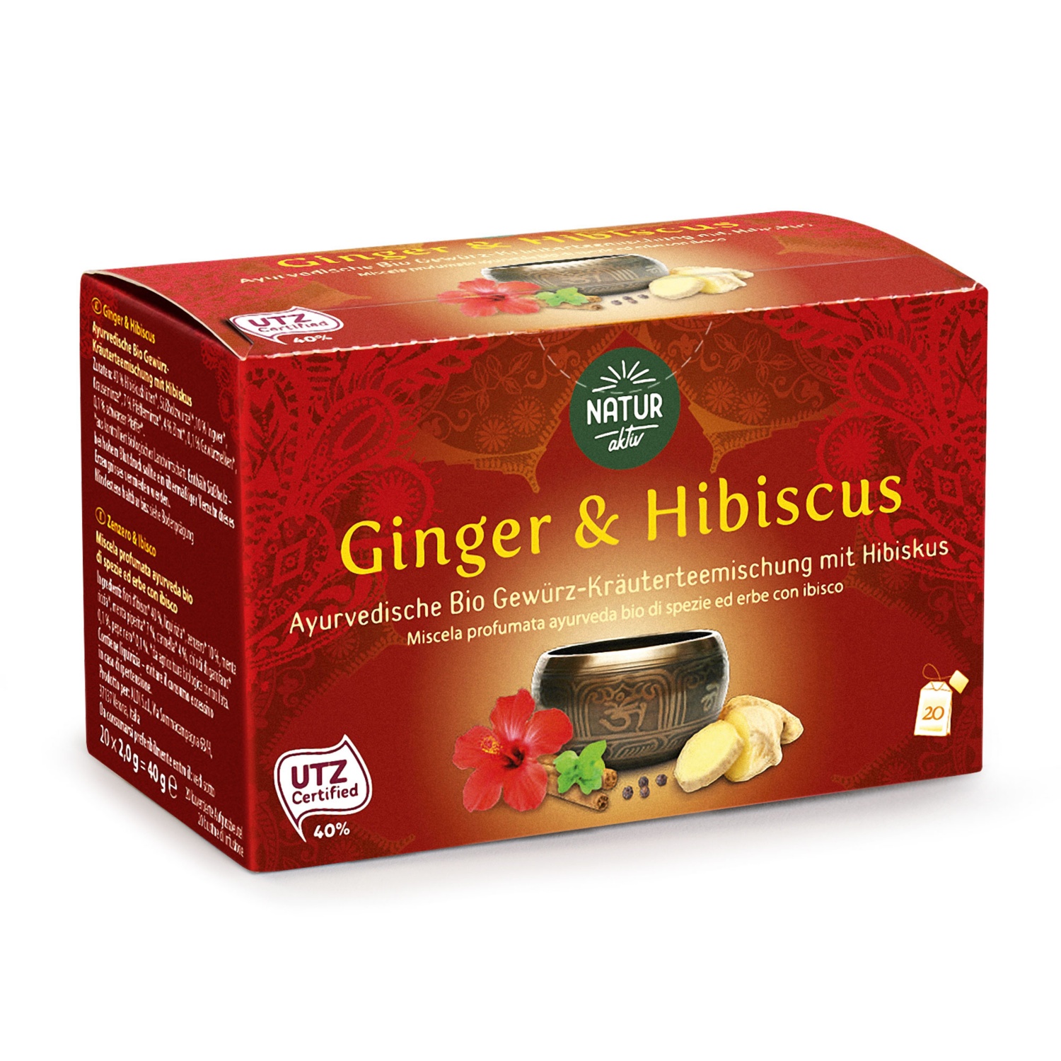 NATUR AKTIV Ayurvedischer BIO-Tee, Ginger Hibiskus