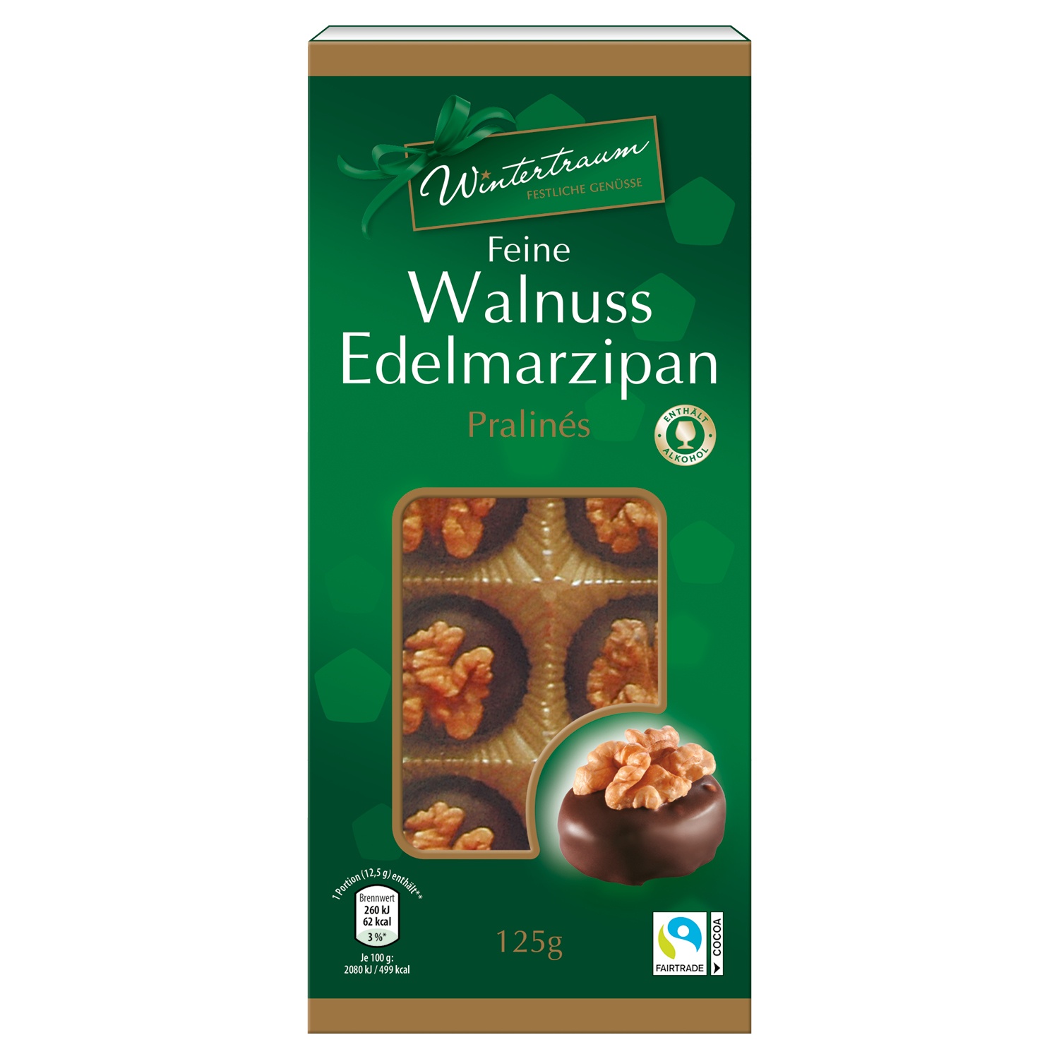 Wintertraum Walnuss Edelmarzipan Pralines 125 G Aldi Sud