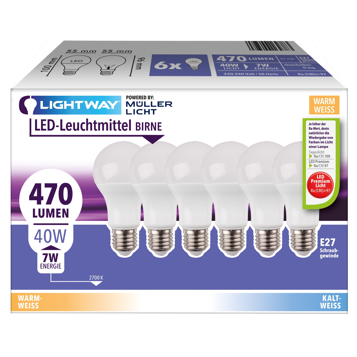 LIGHTWAY LED-Leuchtmittel, 6er