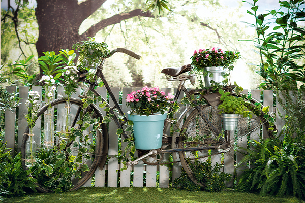 Fahrrad mit Begrünung