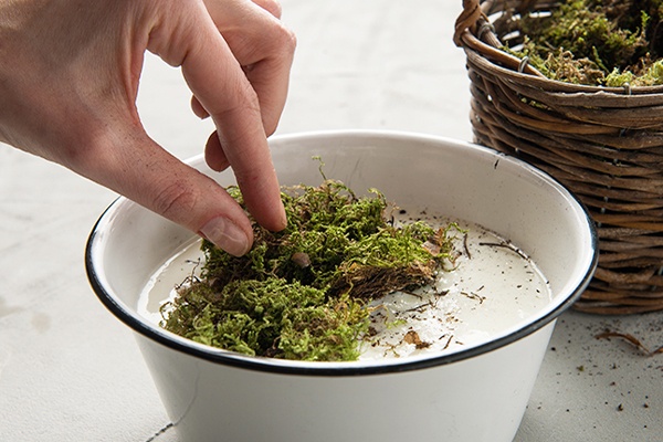 Moos mit den übrigen Zutaten im Topf vermengen