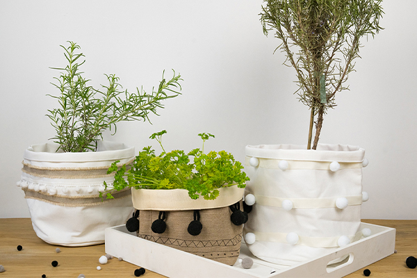 Blumentöpfe aus Stoff