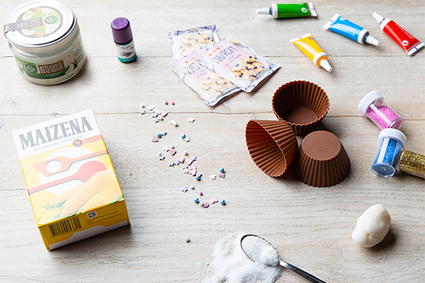 Zutaten für Einhornbadebomben