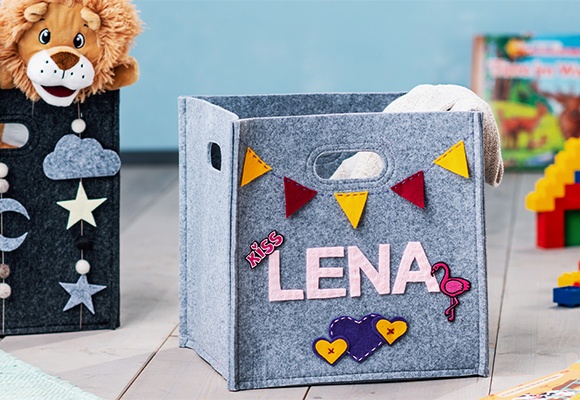 DIY Kreative Filzkörbe als Aufbewahrungsboxen für mehr Ordnung im Kinderzimmer