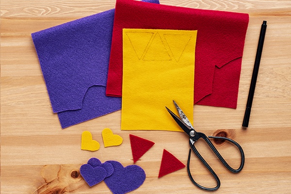 Material für einen schön gestalteten Filzkorb