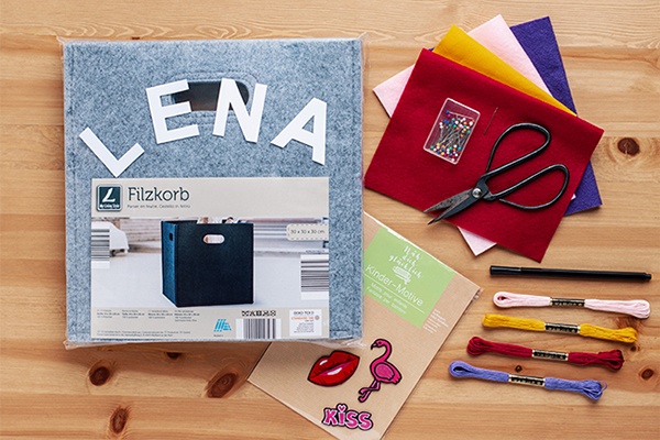 Anleitung für individuell gebastelte Körbe aus Filz