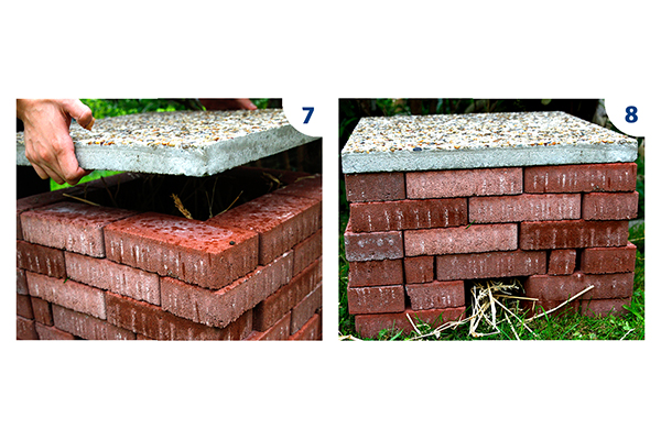 Drei Schritte - Ziegelsteine