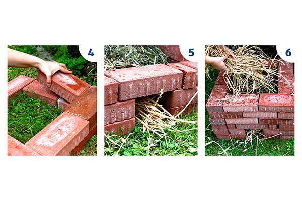 Drei Schritte - Ziegelsteine