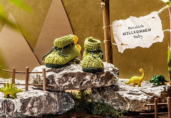 Das wohl süßeste Baby-Geschenk - DIY-Dino-Schühchen