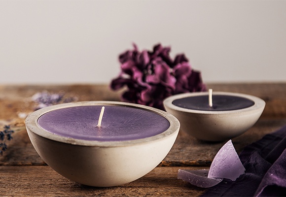 Duftkerzen im Beton Stil