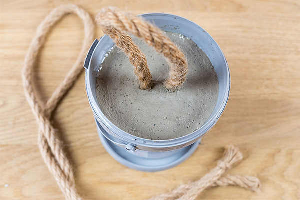 Gießbeton, Juteseil