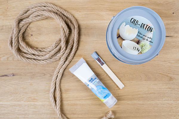 Gießbeton, Juteseil