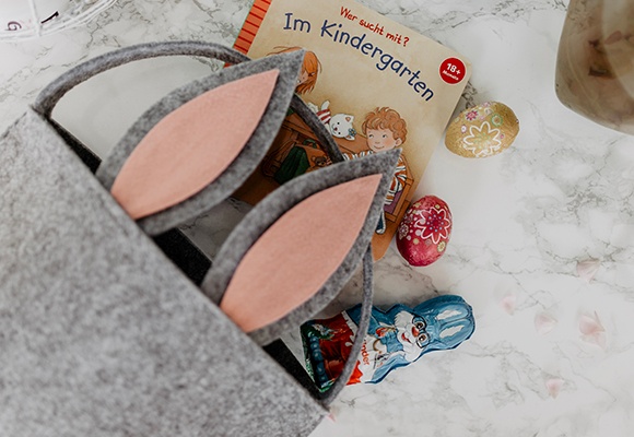 DIY Süßen Osterkorb aus Filz selbst basteln