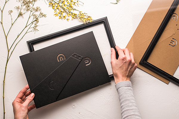 Gepresste Blumen und ein Bilderrahmen