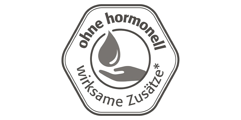 "ohne hormonell wirksame Zusätze"-Logo