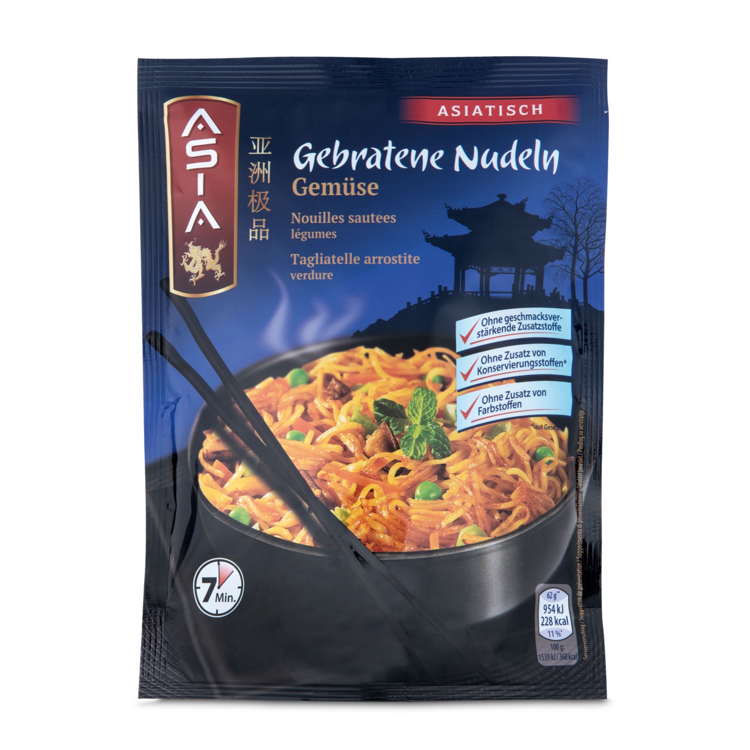 ASIA Nudelfertiggericht, mit Gemüse