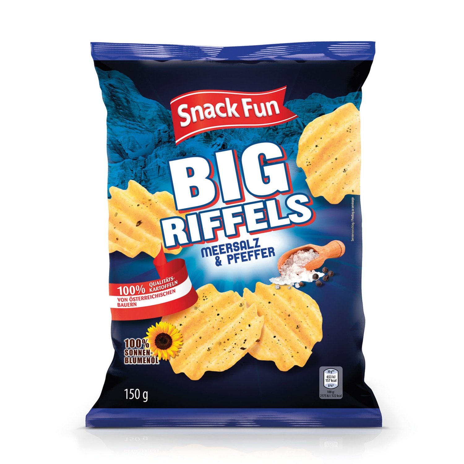 SNACK FUN Big Riffels, Meersalz und Pfeffer