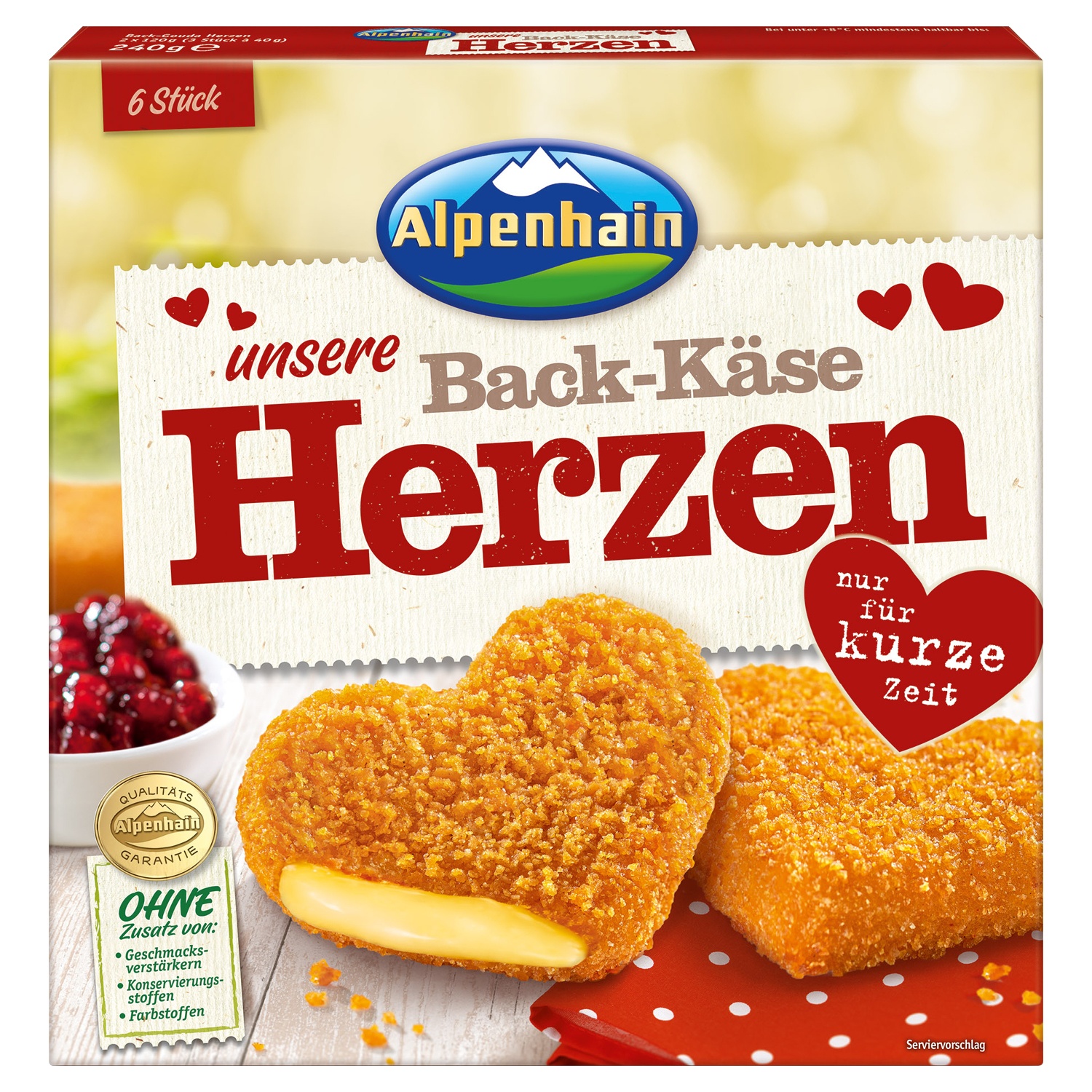 Alpenhain Back-Käse-Herzen 240 g