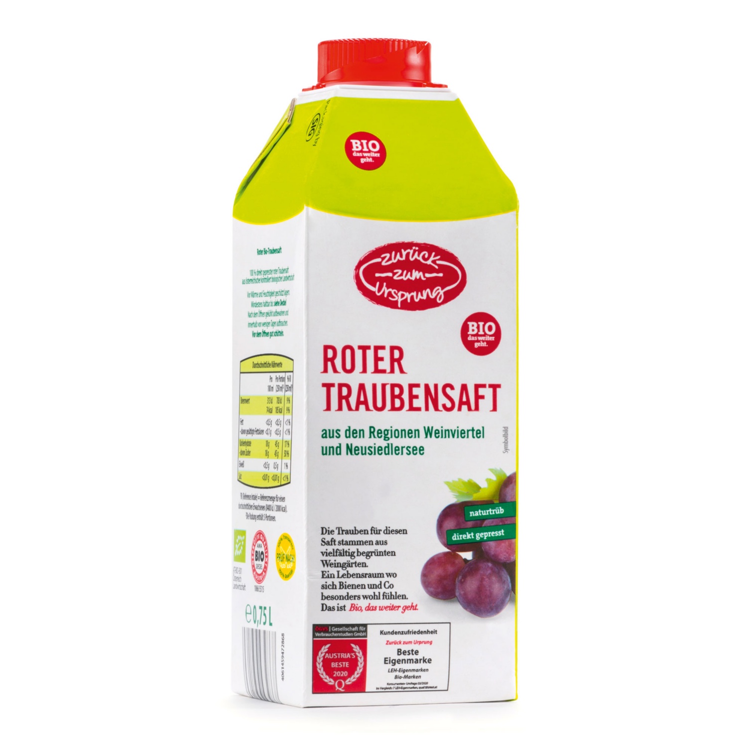 ZURÜCK ZUM URSPRUNG Traubensaft, rote Traube