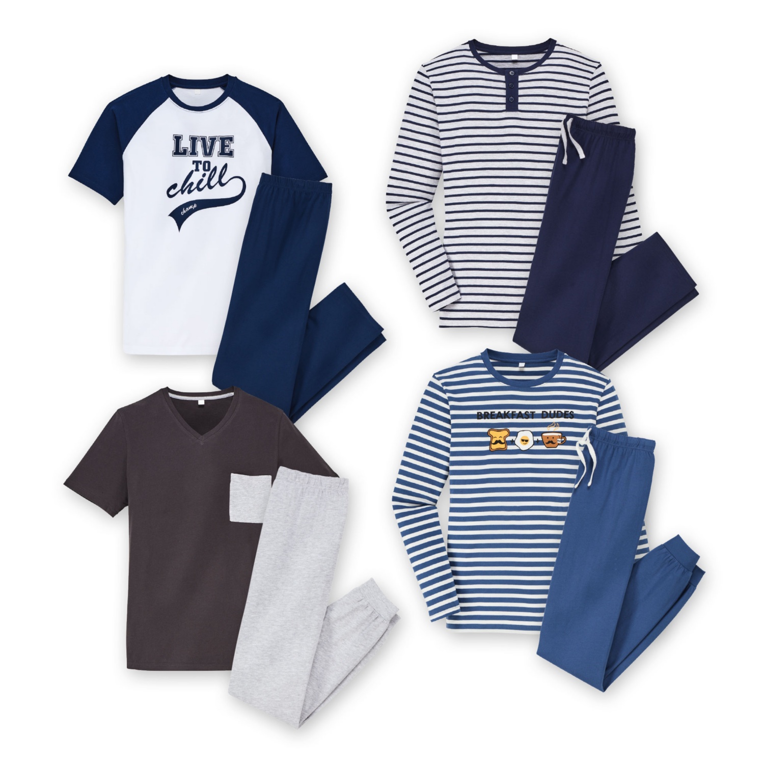 ROYAL CLASS Herren-Pyjama, Baumwolle (BIO)