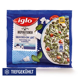 IGLO Blattspinatvariation, Griechisch