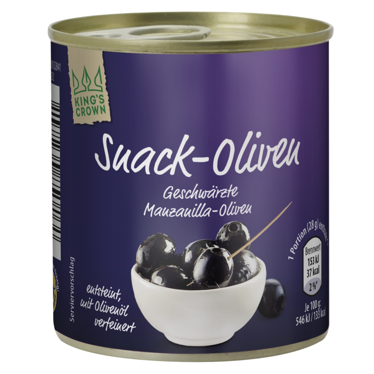 KING‘S CROWN Snack-Oliven 85 g