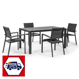 Alu Tischgruppe inkl. 4 Sessel