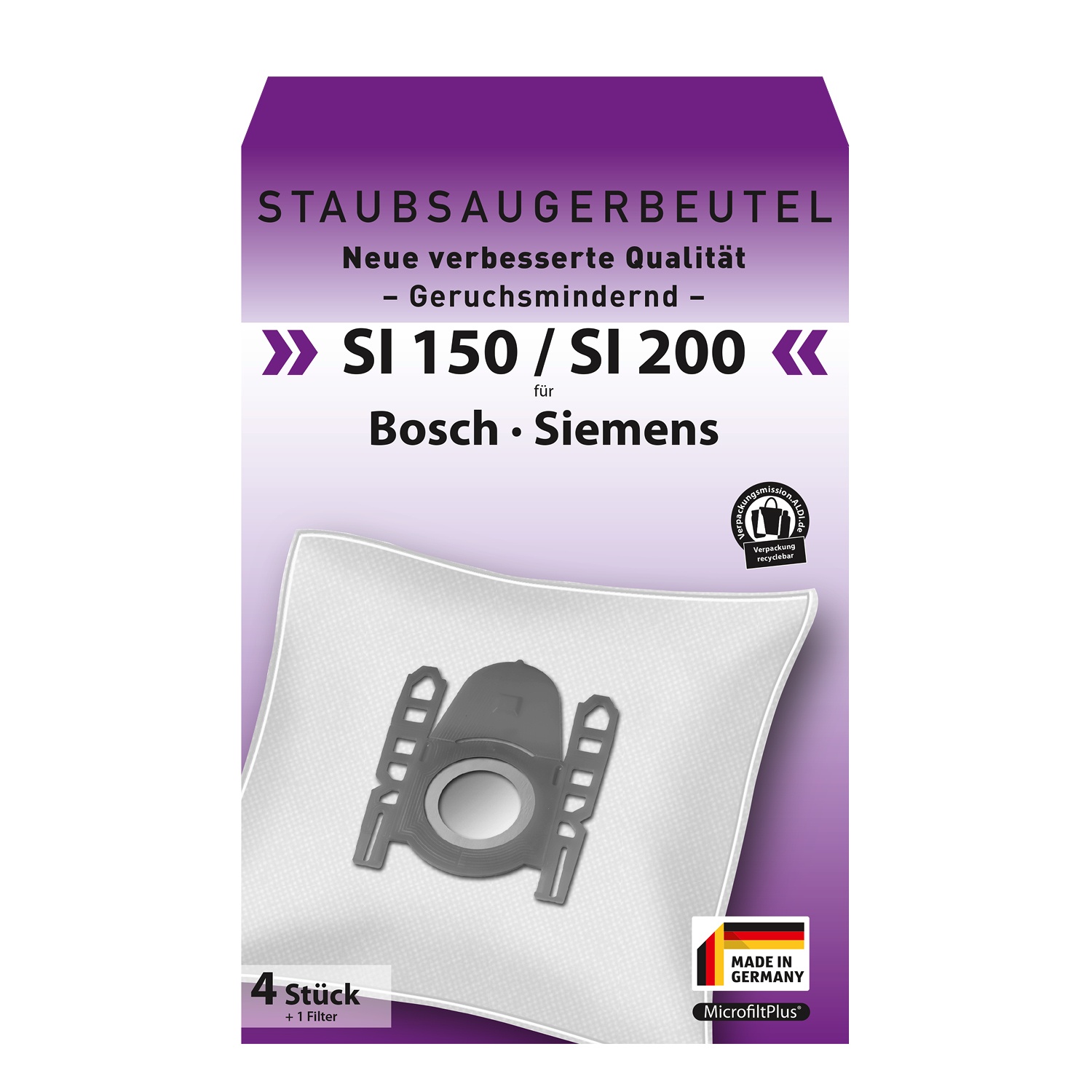 10 Sacchetti Per Aspirapolvere + Micro Filtro – Compatibili Con Aldi Qu 110 E Simili – Made In Germany