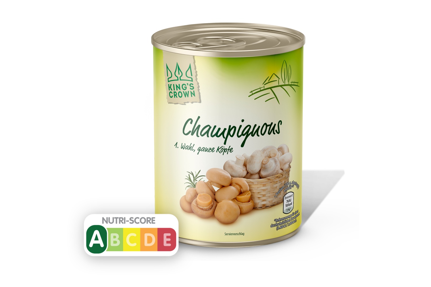 Champignons in Dosen – 1. Wahl, ganze Köpfe