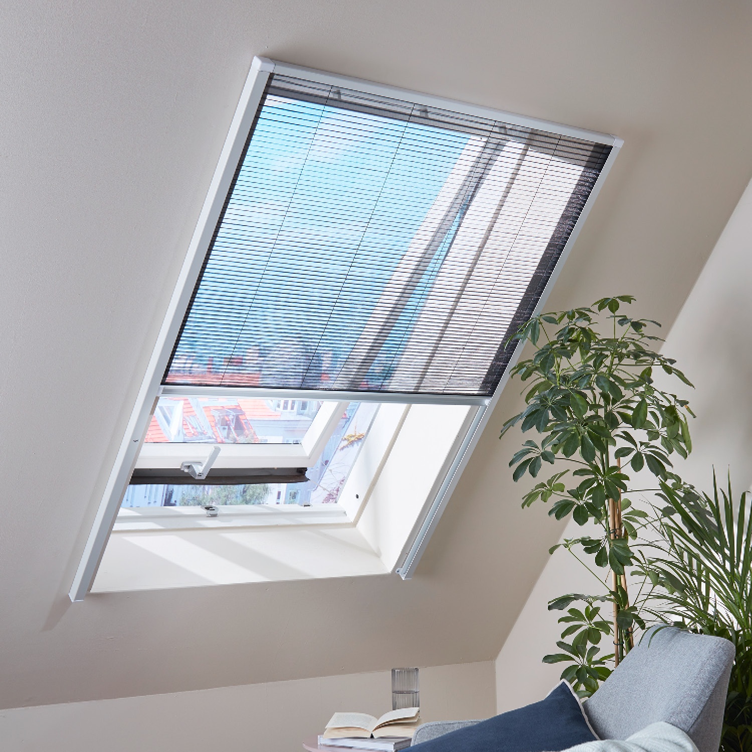 hecht Insektenschutzrollo/Aluminium-Dachfenster-Plissee