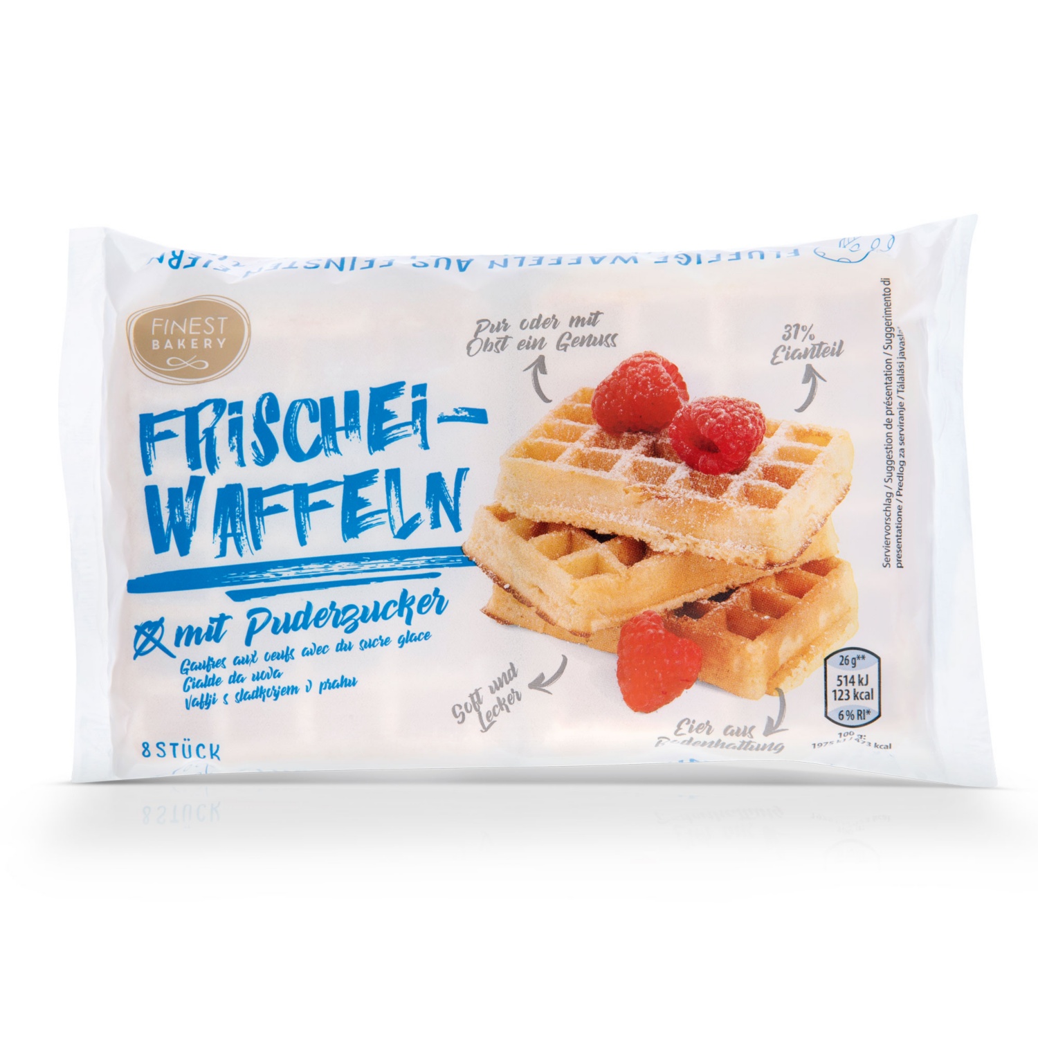 FINEST BAKERY Frischeiwaffeln, Bezuckert