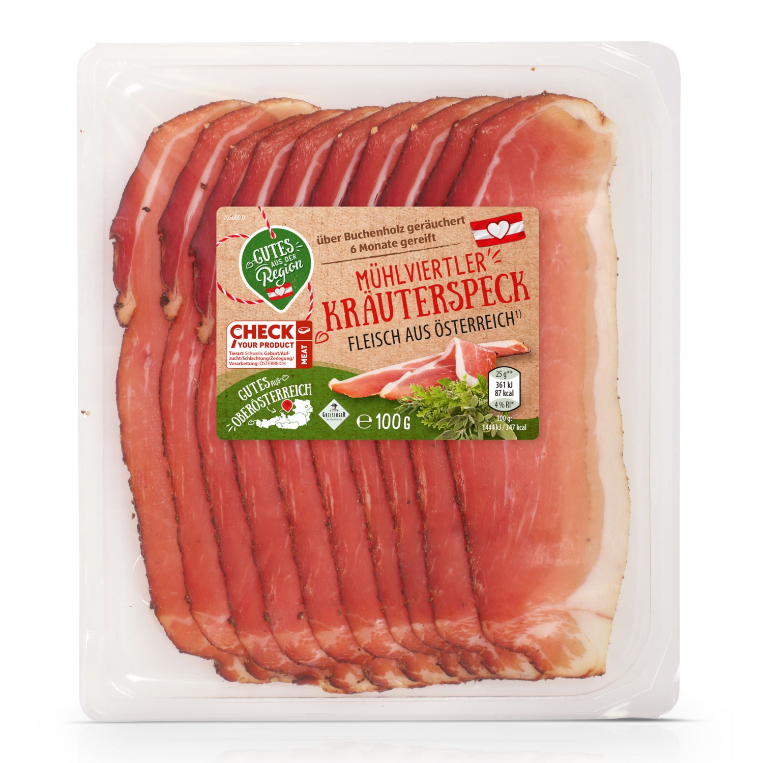GUTES AUS DER REGION Alpenspeck mit Kräuter