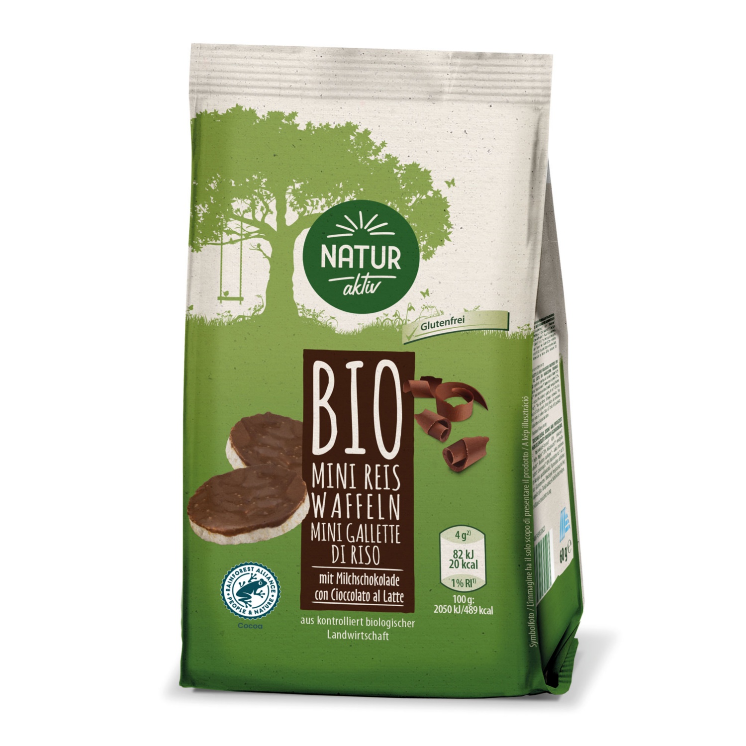 NATUR AKTIV Mini Reiswaffeln, Vollmilch