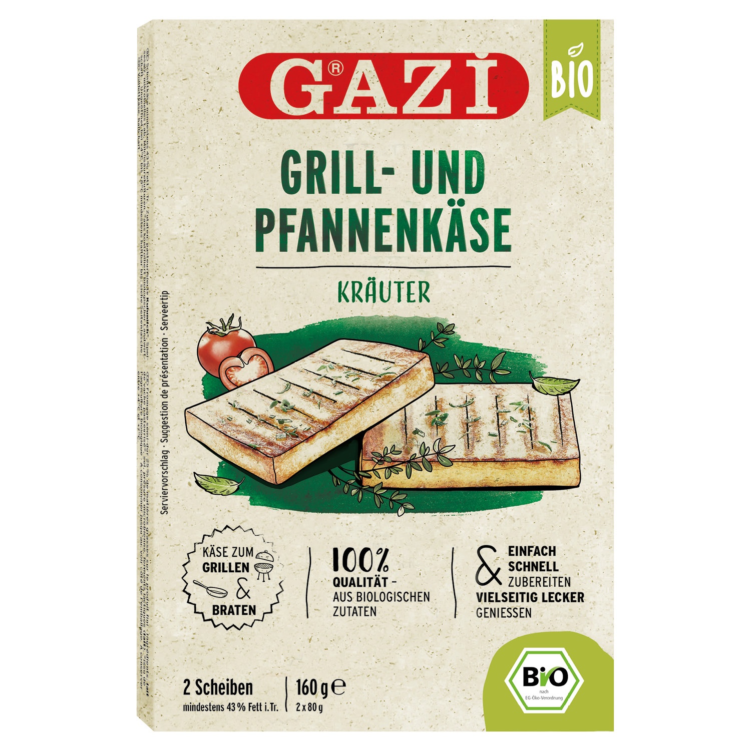 GAZi® Bio-Grill- und Pfannenkäse 160 g