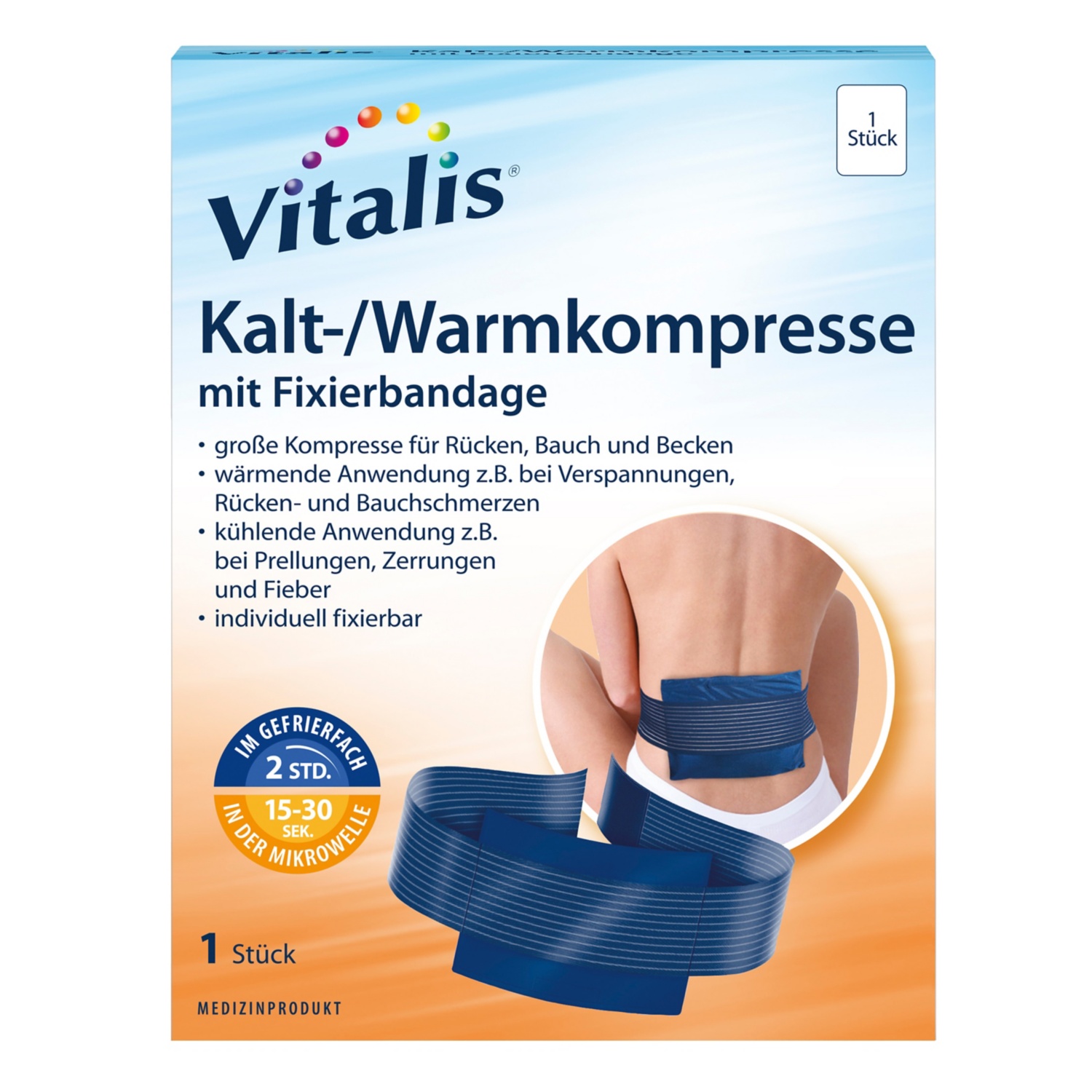 Vitalis® Kalt-/Warmkompresse mit Fixierbandage