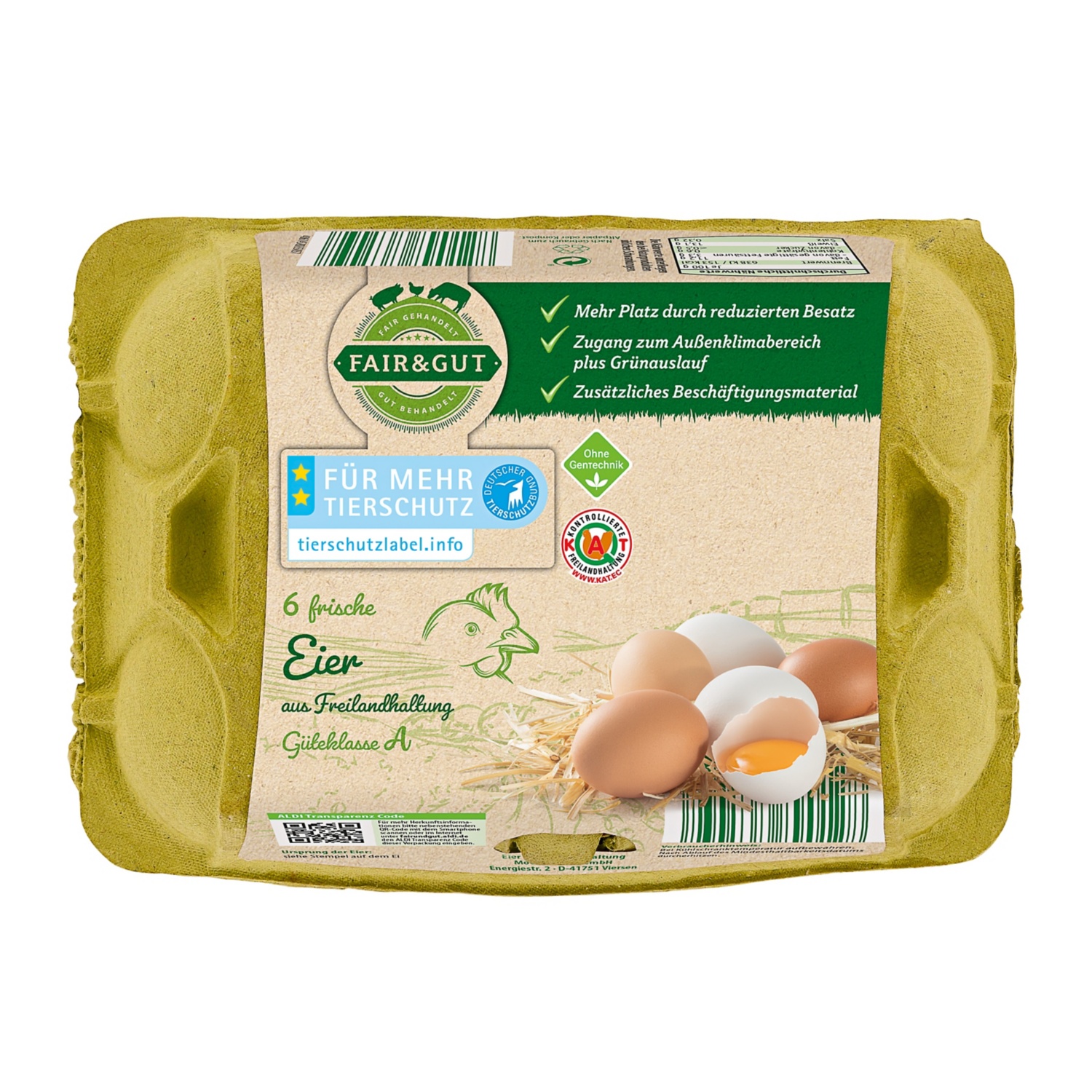 FAIR & GUT 6 Eier aus Freilandhaltung