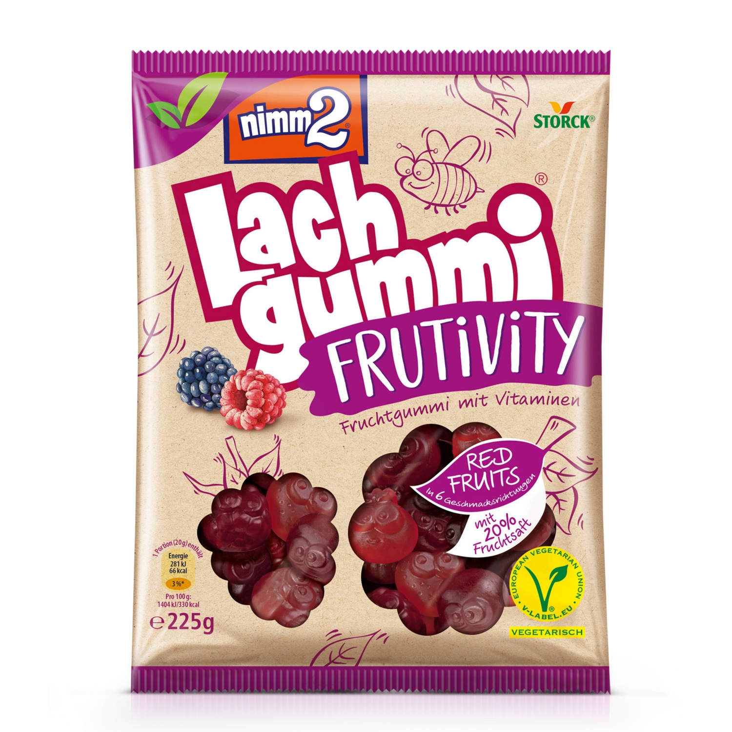 NIMM 2 Lachgummi Frutivity, Red Fruits