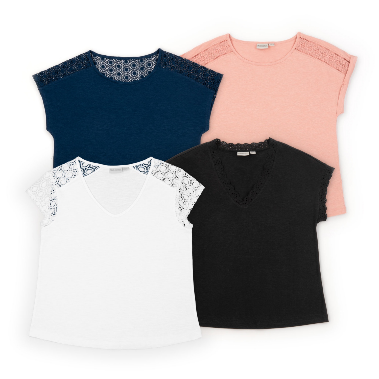 BLUE MOTION Damen-Shirt mit Spitze, Baumwolle (BIO)