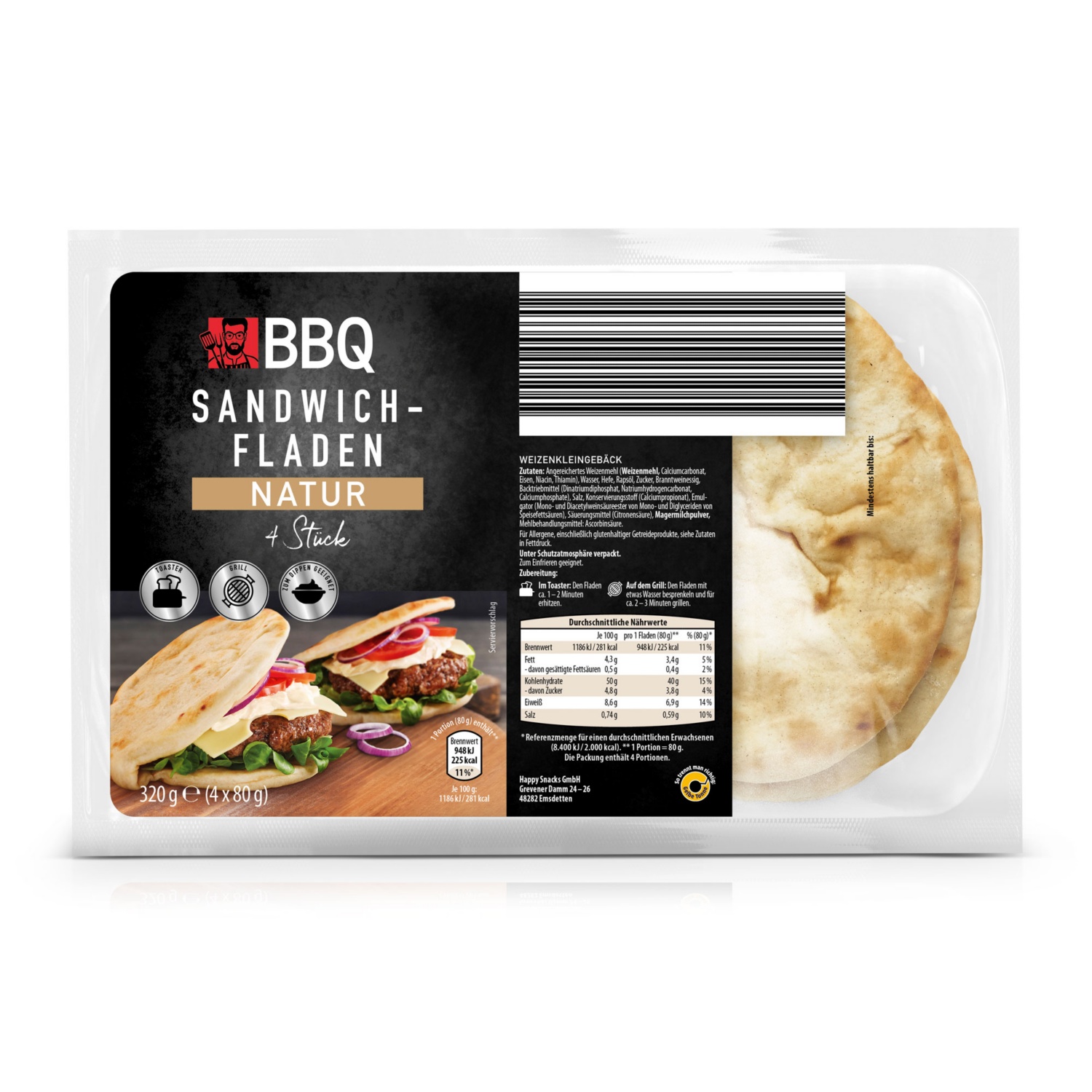 BBQ Sandwich Fladen