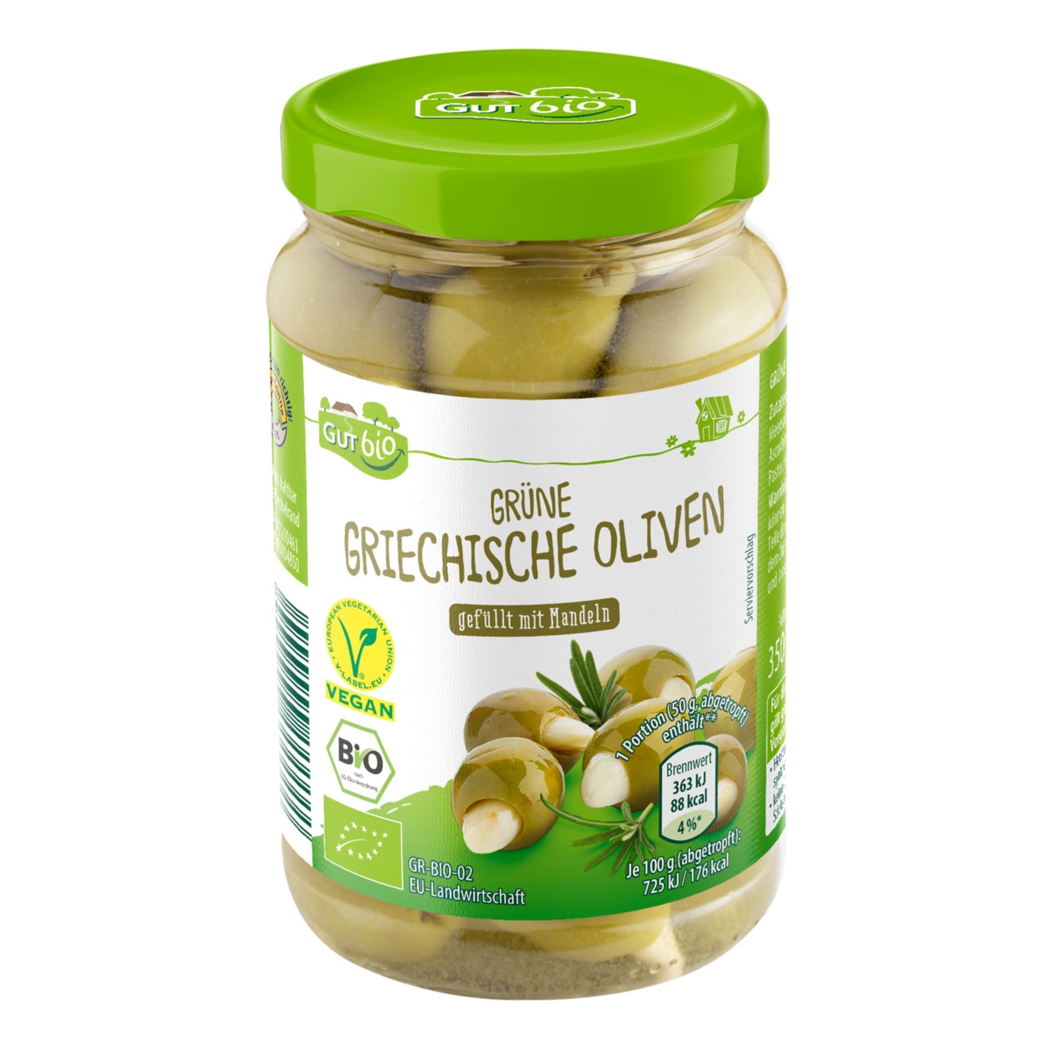 GUT bio Gefüllte Bio-Oliven 350 g