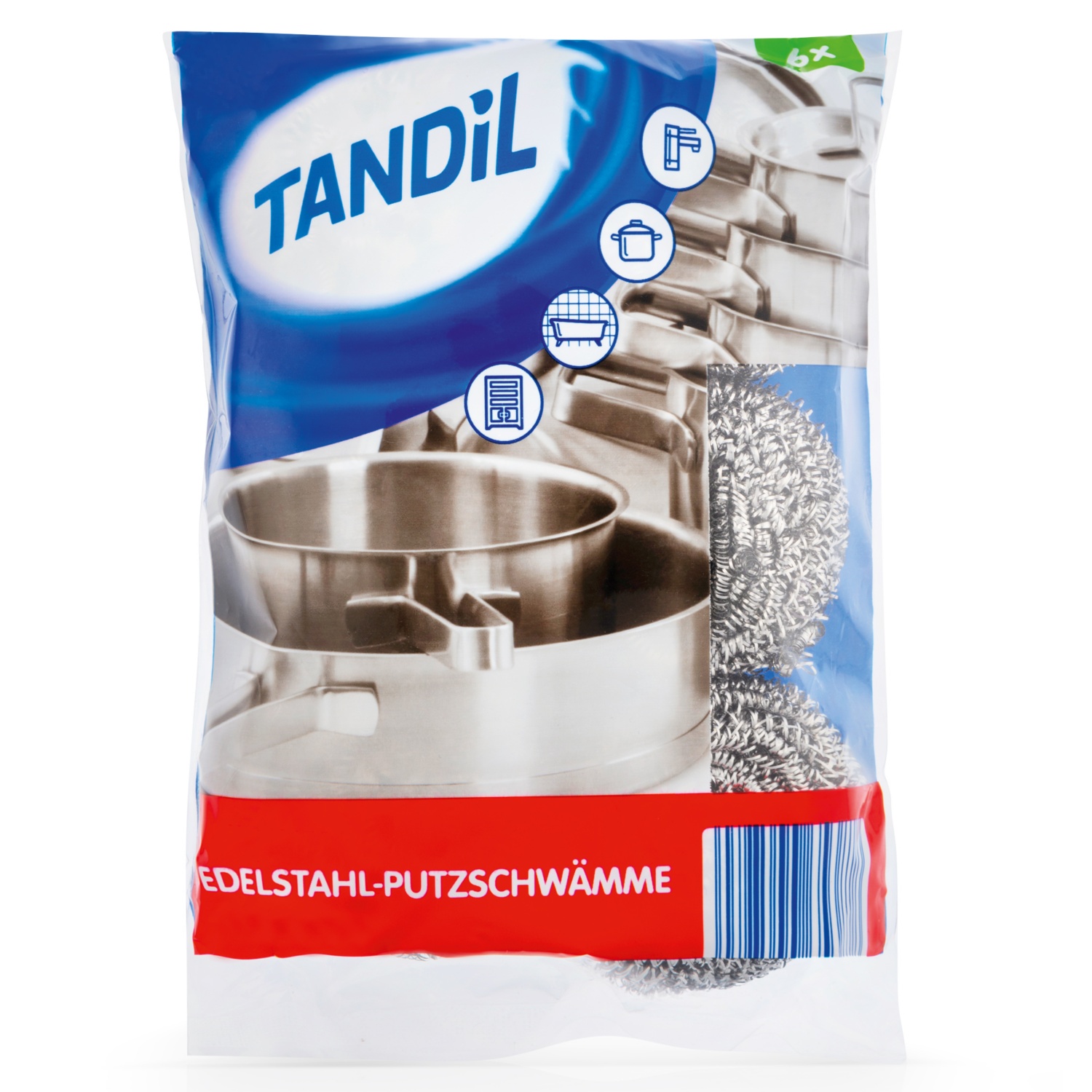 TANDIL Edelstahl Putzschwämme 6er