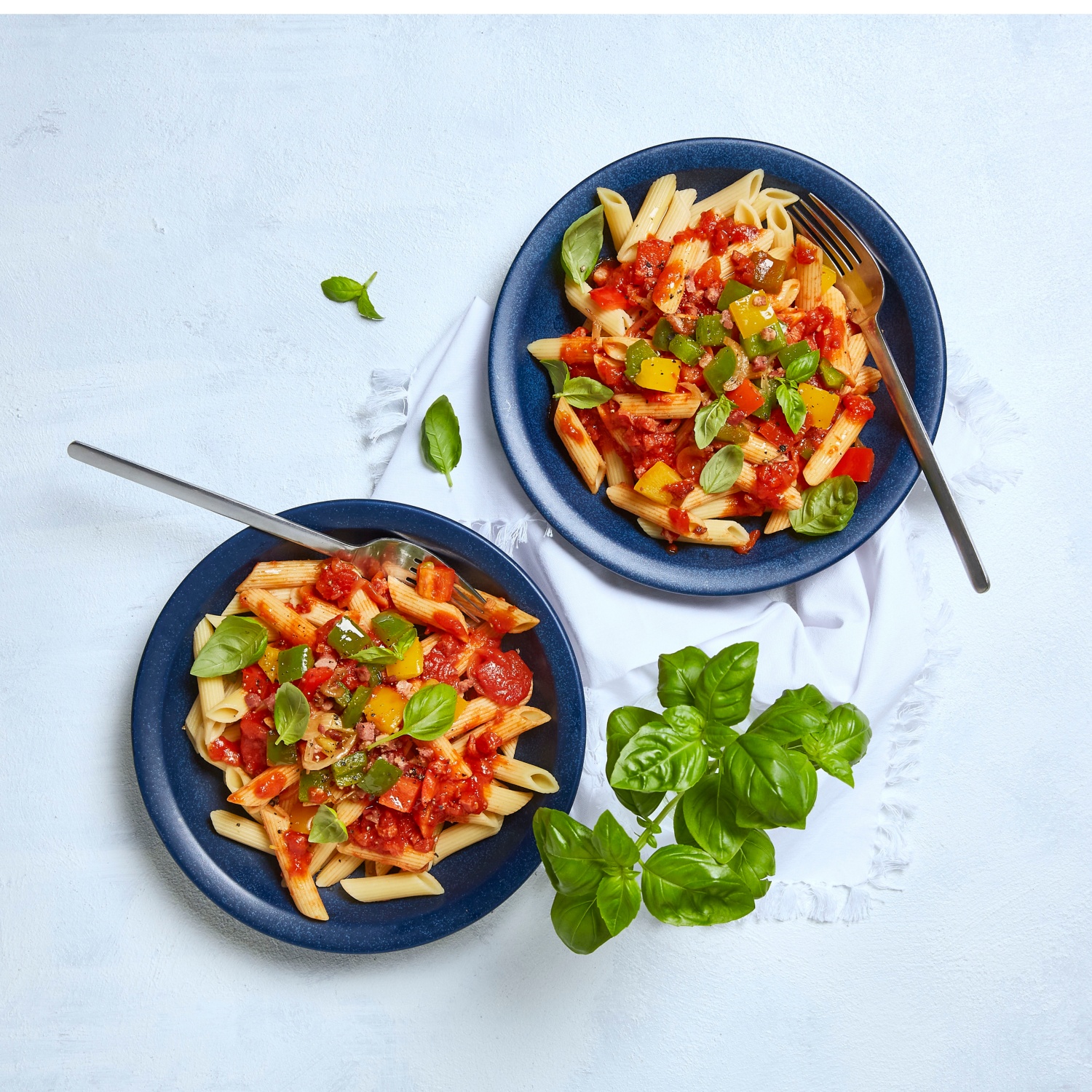 Penne mit Paprika und Speck | ALDI Rezeptwelt