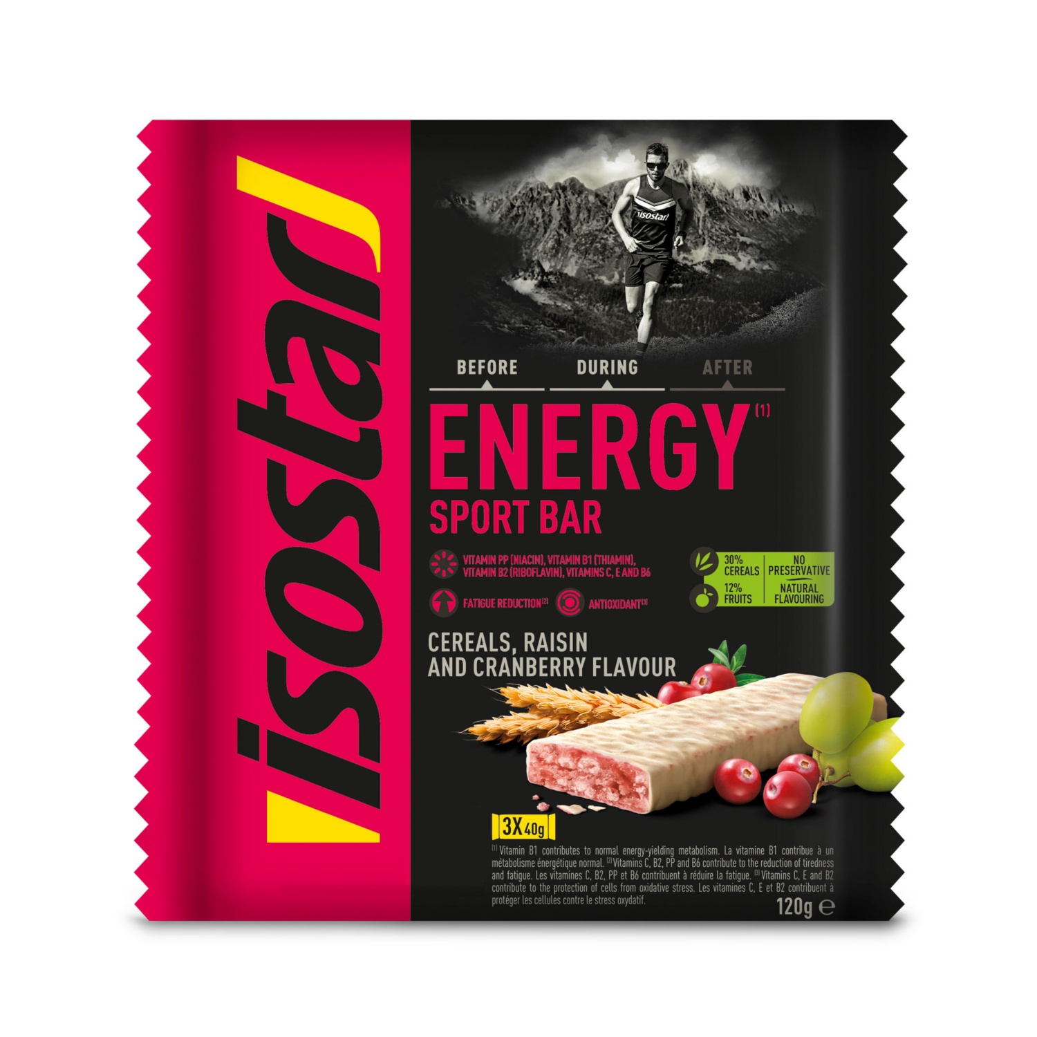 ISOSTAR High Energy Riegel, Cranberry