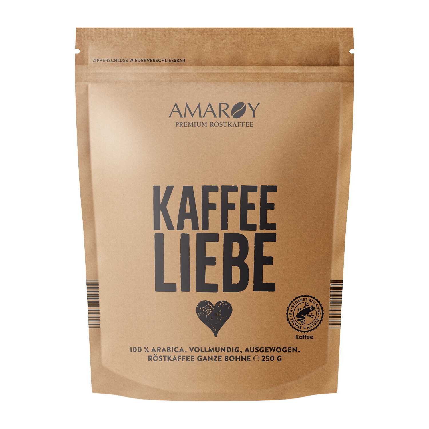AMAROY Ganze Kaffeebohnen im Papier-Doybag 250 g